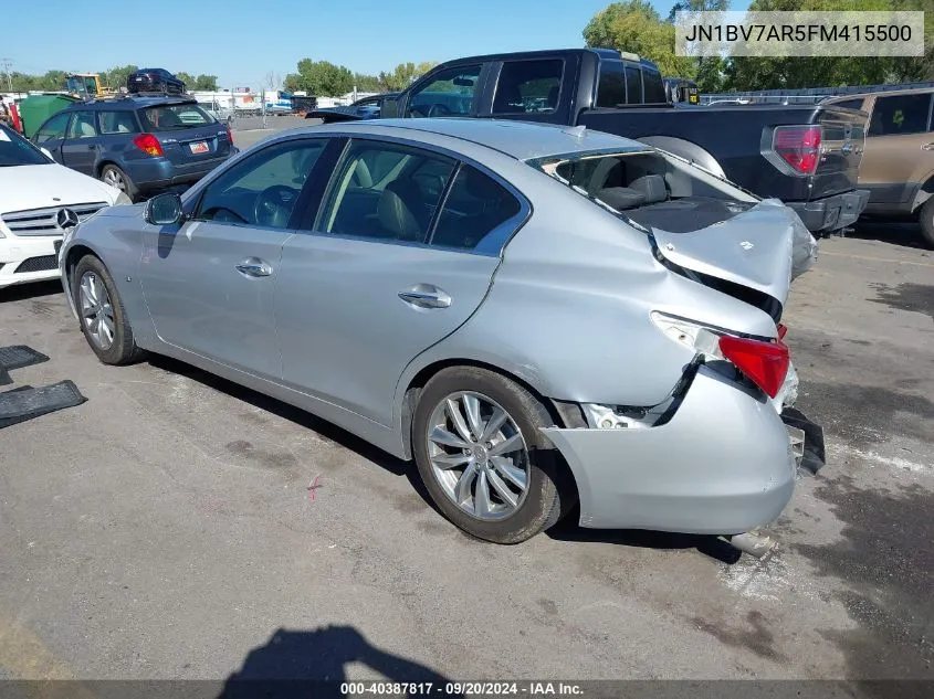 2015 Infiniti Q50 Premium VIN: JN1BV7AR5FM415500 Lot: 40387817