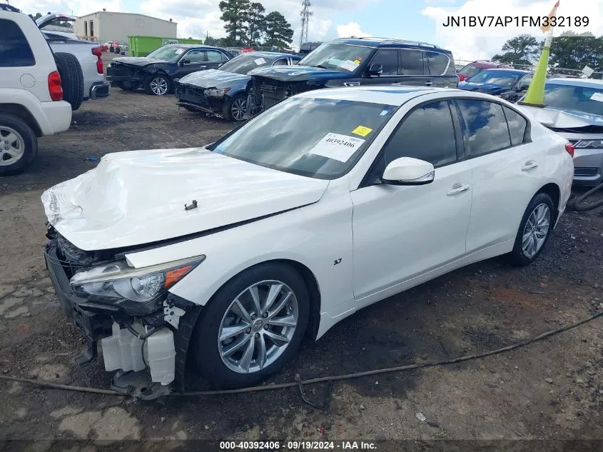 2015 Infiniti Q50 Premium VIN: JN1BV7AP1FM332189 Lot: 40392406