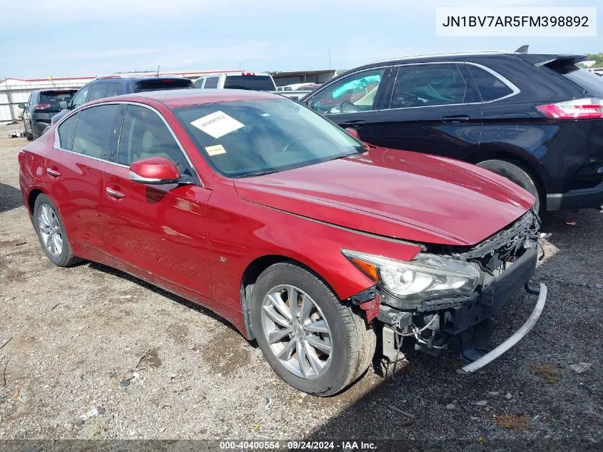 2015 Infiniti Q50 Premium VIN: JN1BV7AR5FM398892 Lot: 40400554