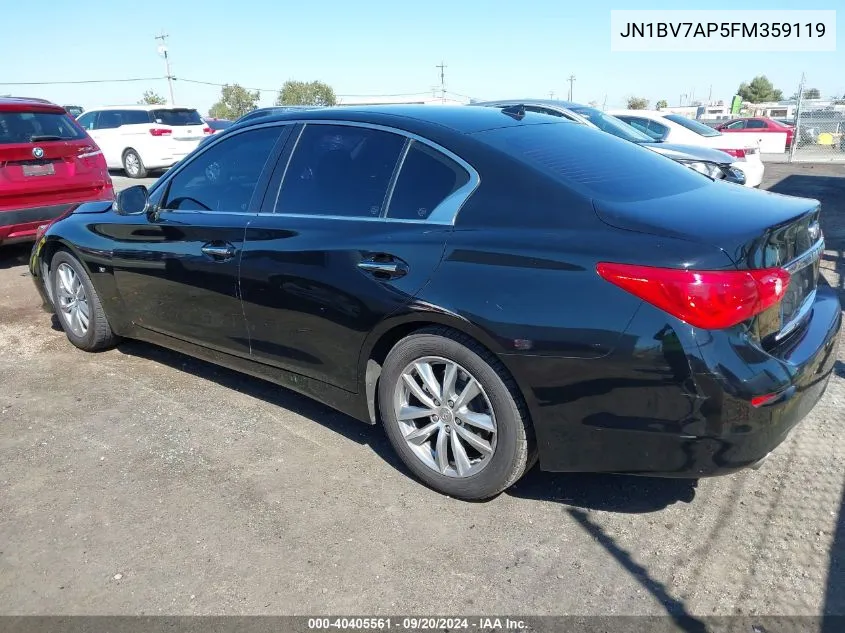 2015 Infiniti Q50 VIN: JN1BV7AP5FM359119 Lot: 40405561