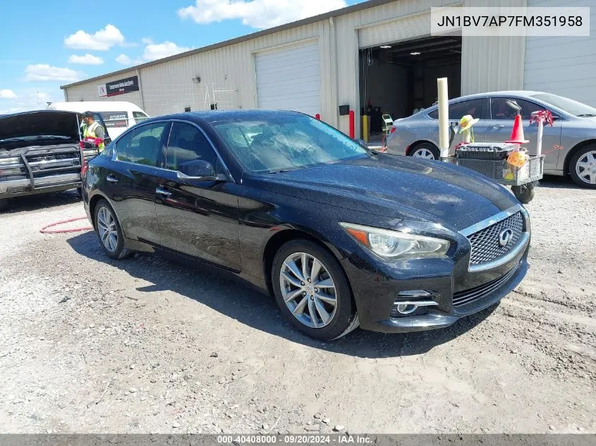 2015 Infiniti Q50 Premium VIN: JN1BV7AP7FM351958 Lot: 40408000