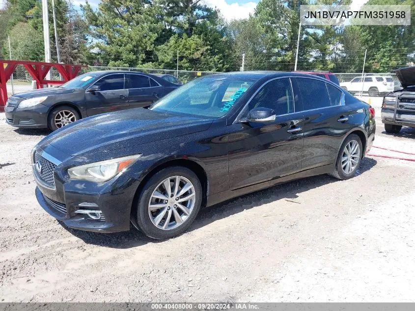 2015 Infiniti Q50 Premium VIN: JN1BV7AP7FM351958 Lot: 40408000