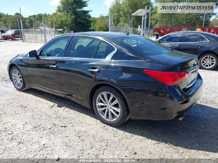 2015 Infiniti Q50 Premium VIN: JN1BV7AP7FM351958 Lot: 40408000