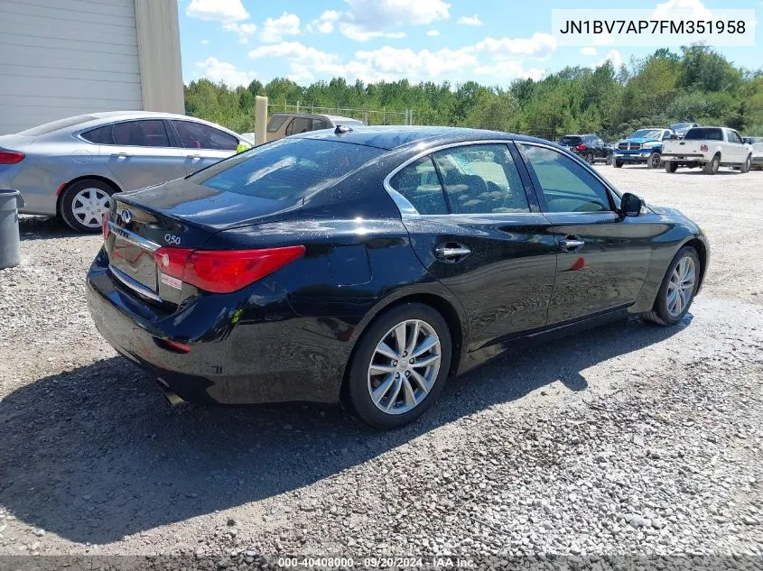 2015 Infiniti Q50 Premium VIN: JN1BV7AP7FM351958 Lot: 40408000