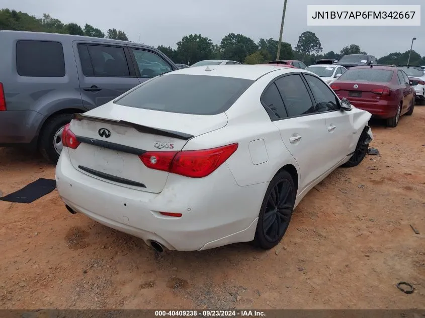 2015 Infiniti Q50 Premium/Sport VIN: JN1BV7AP6FM342667 Lot: 40409238