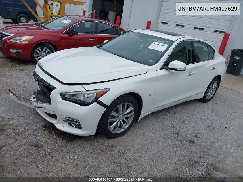 2015 Infiniti Q50 Premium/Sport VIN: JN1BV7AR0FM407529 Lot: 40410151