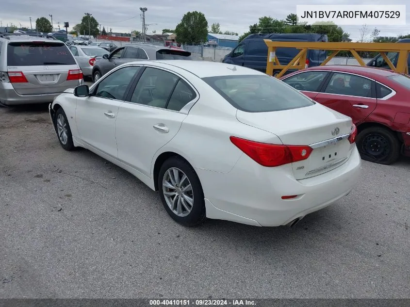 2015 Infiniti Q50 Premium/Sport VIN: JN1BV7AR0FM407529 Lot: 40410151