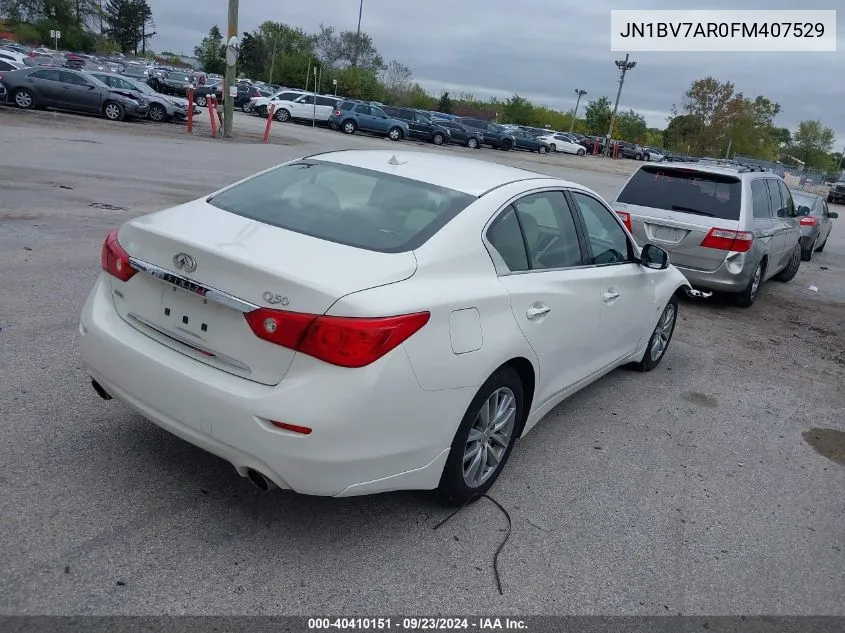 2015 Infiniti Q50 Premium/Sport VIN: JN1BV7AR0FM407529 Lot: 40410151