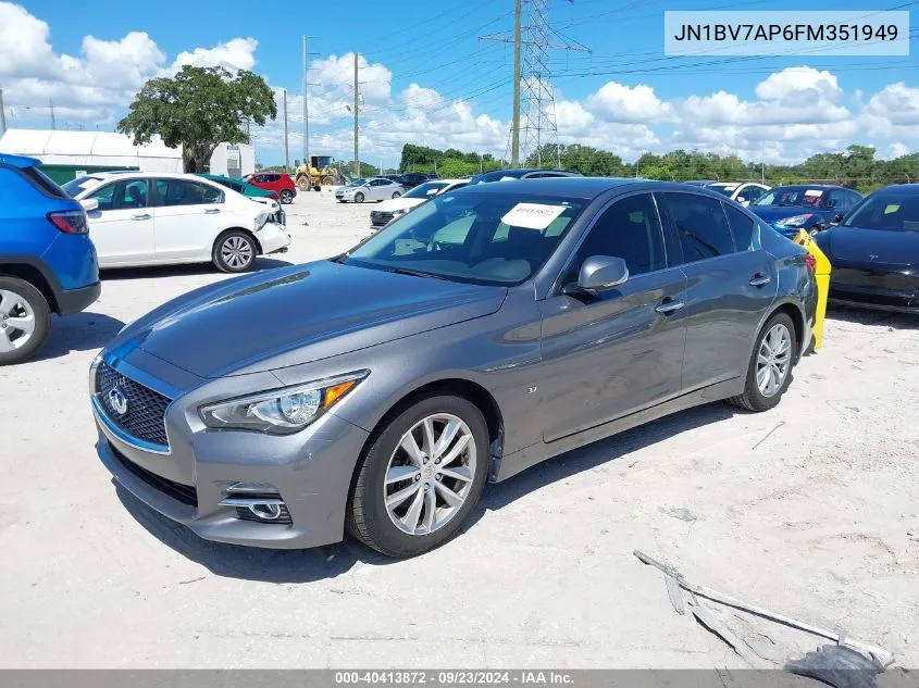 2015 Infiniti Q50 Premium VIN: JN1BV7AP6FM351949 Lot: 40413872