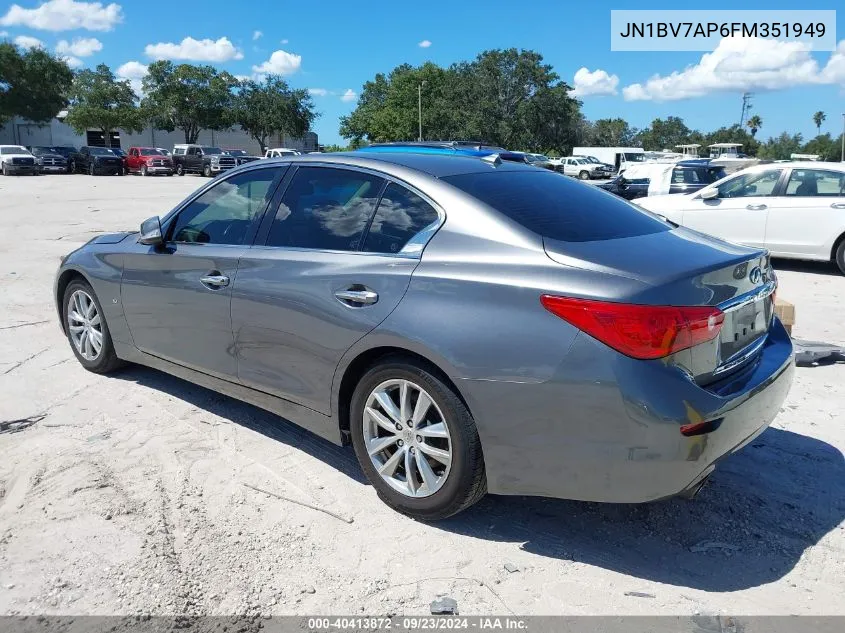 2015 Infiniti Q50 Premium VIN: JN1BV7AP6FM351949 Lot: 40413872