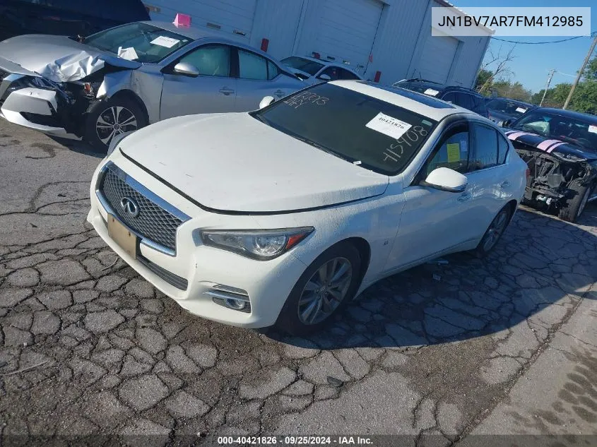 2015 Infiniti Q50 VIN: JN1BV7AR7FM412985 Lot: 40421826