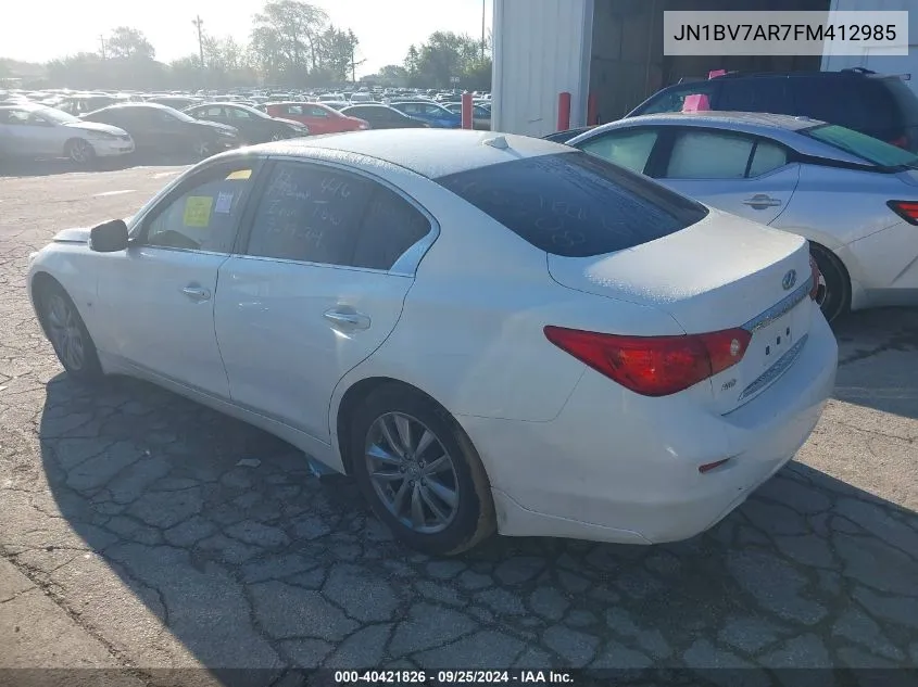 JN1BV7AR7FM412985 2015 Infiniti Q50