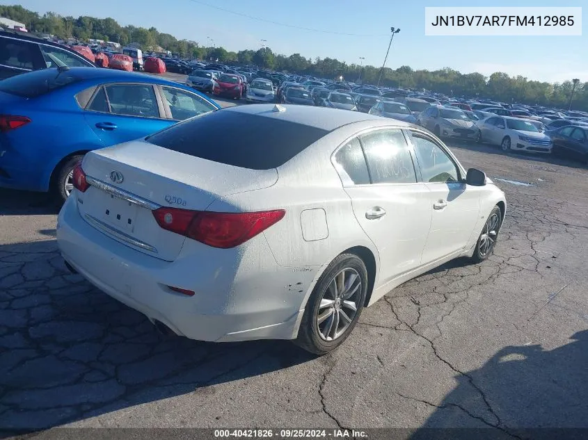 2015 Infiniti Q50 VIN: JN1BV7AR7FM412985 Lot: 40421826