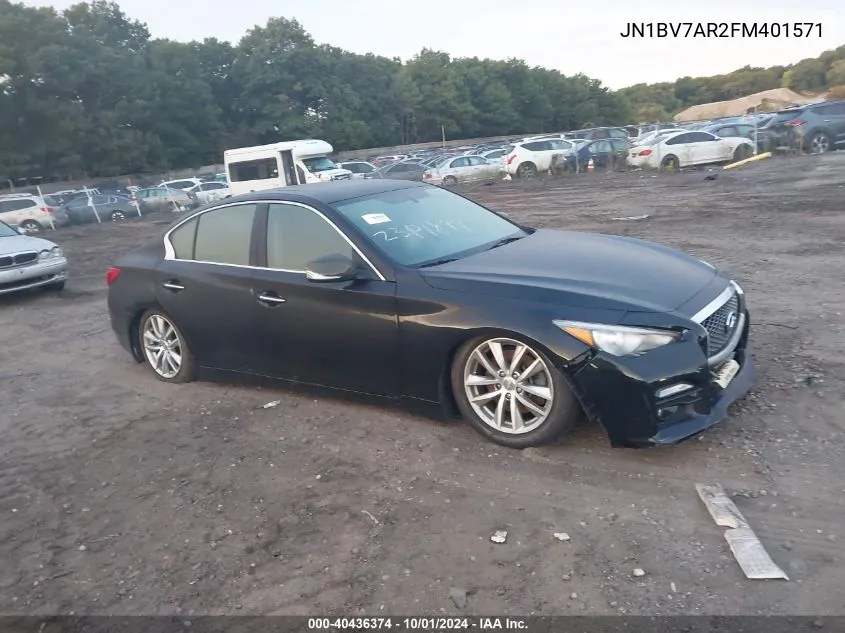 2015 Infiniti Q50 VIN: JN1BV7AR2FM401571 Lot: 40436374