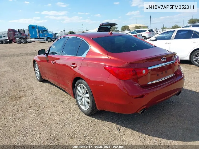 2015 Infiniti Q50 Premium VIN: JN1BV7AP5FM352011 Lot: 40442157