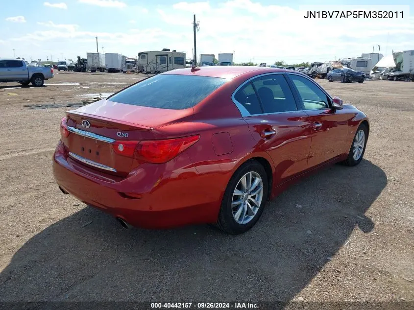 2015 Infiniti Q50 Premium VIN: JN1BV7AP5FM352011 Lot: 40442157