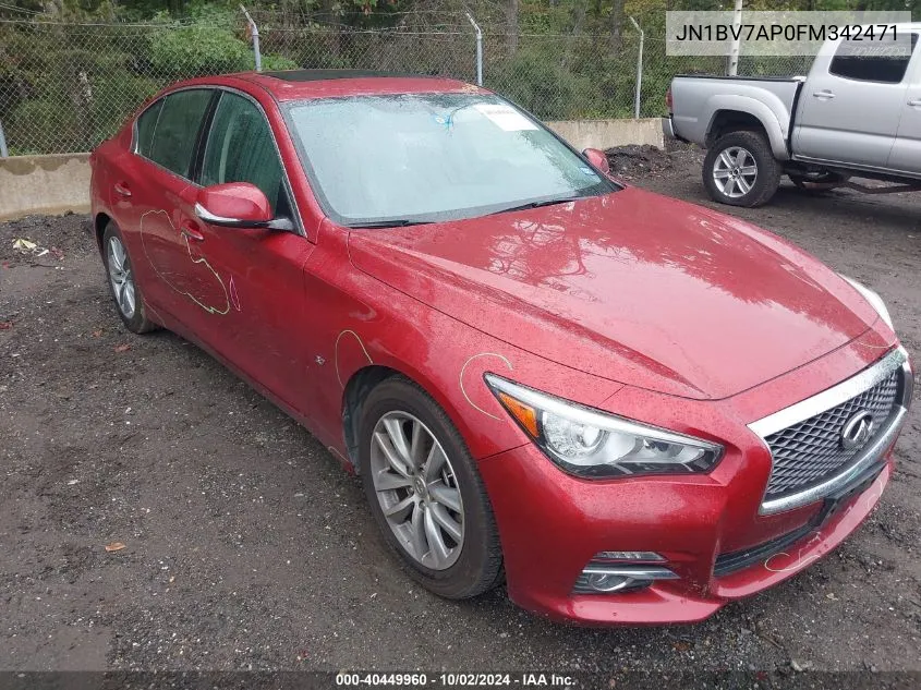 2015 Infiniti Q50 Premium VIN: JN1BV7AP0FM342471 Lot: 40449960