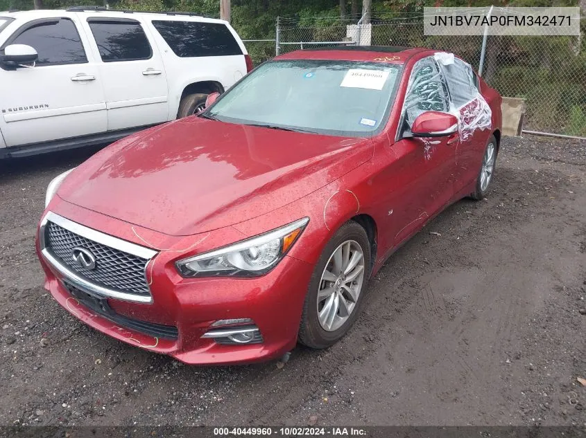 2015 Infiniti Q50 Premium VIN: JN1BV7AP0FM342471 Lot: 40449960