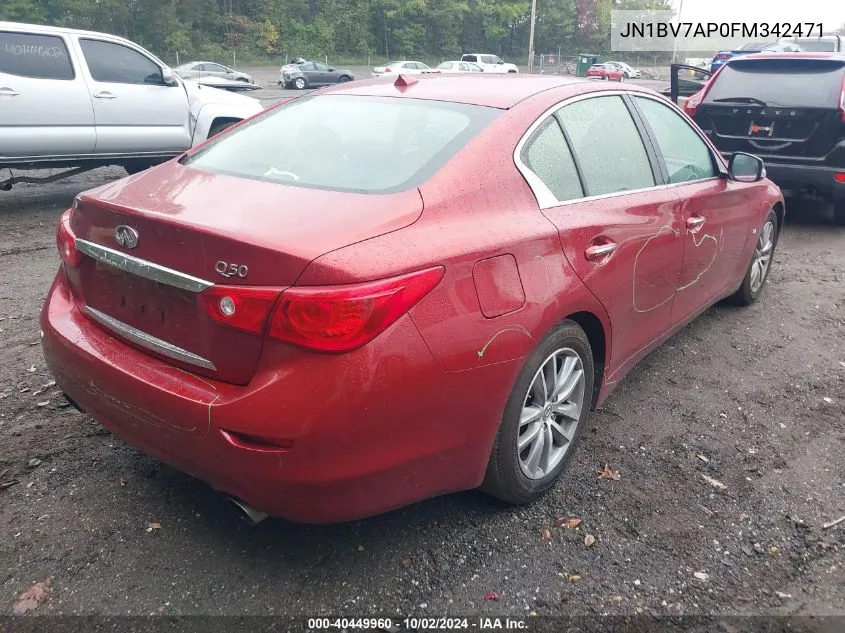 2015 Infiniti Q50 Premium VIN: JN1BV7AP0FM342471 Lot: 40449960