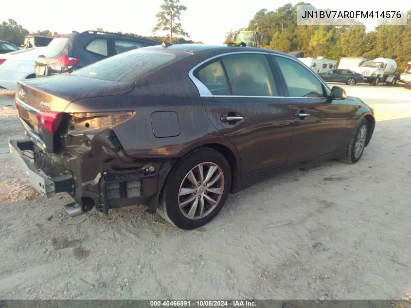 2015 Infiniti Q50 Premium VIN: JN1BV7AR0FM414576 Lot: 40466891