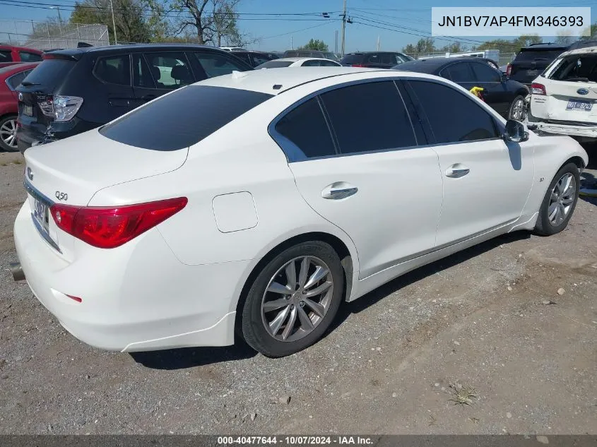 2015 Infiniti Q50 Premium VIN: JN1BV7AP4FM346393 Lot: 40477644