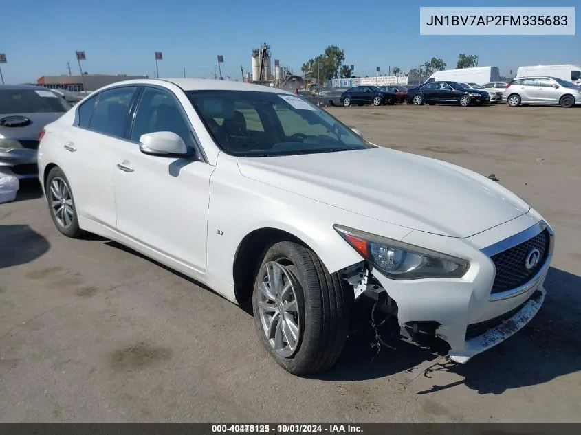 2015 Infiniti Q50 VIN: JN1BV7AP2FM335683 Lot: 40478125