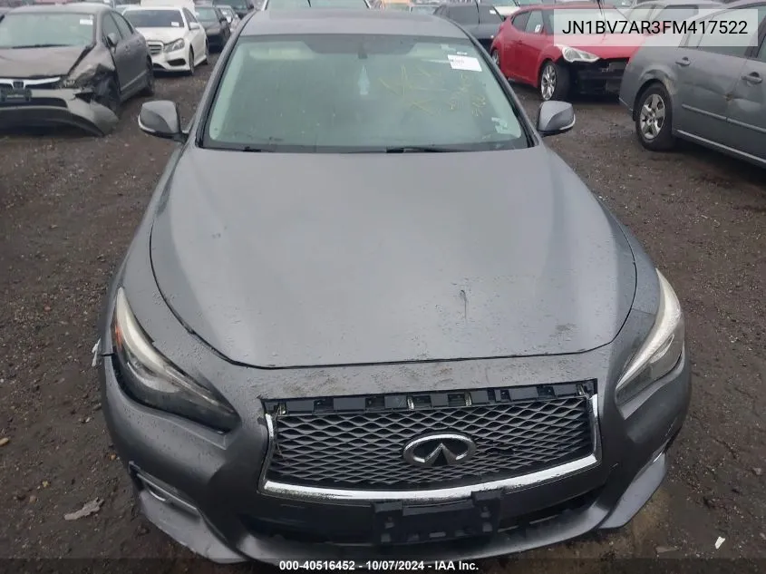 2015 Infiniti Q50 Premium/Sport VIN: JN1BV7AR3FM417522 Lot: 40516452