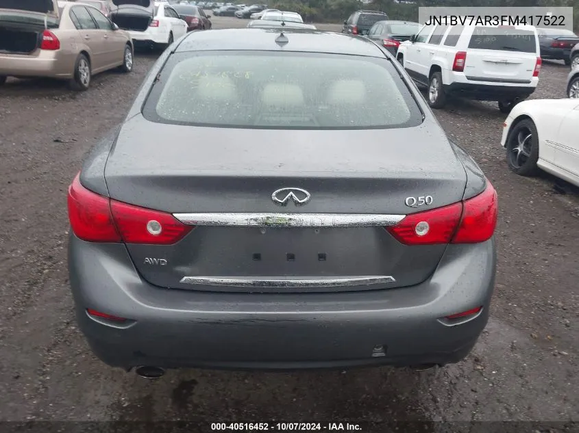 2015 Infiniti Q50 Premium/Sport VIN: JN1BV7AR3FM417522 Lot: 40516452