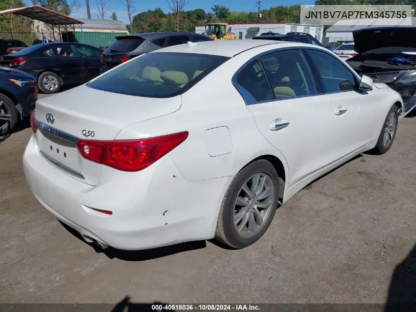 2015 Infiniti Q50 Premium/Sport VIN: JN1BV7AP7FM345755 Lot: 40518036