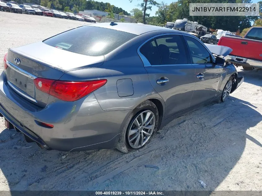 2015 Infiniti Q50 Premium/Sport VIN: JN1BV7AR1FM422914 Lot: 40519239