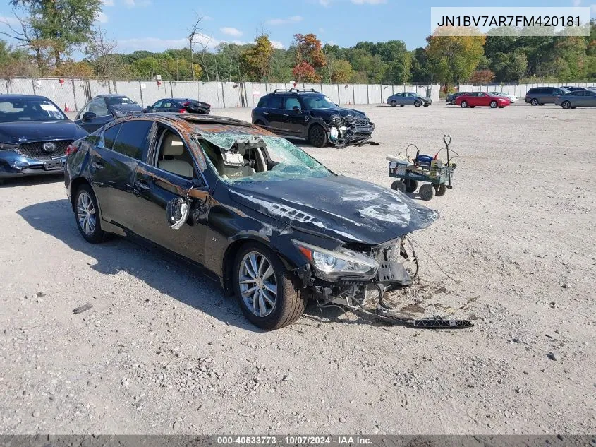 2015 Infiniti Q50 Premium VIN: JN1BV7AR7FM420181 Lot: 40533773