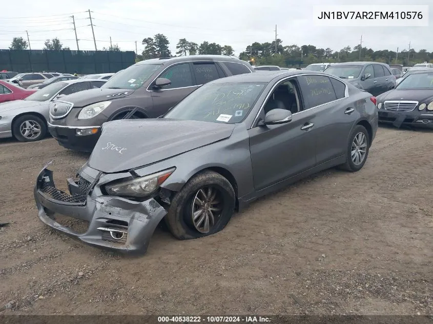 2015 Infiniti Q50 Premium VIN: JN1BV7AR2FM410576 Lot: 40538222