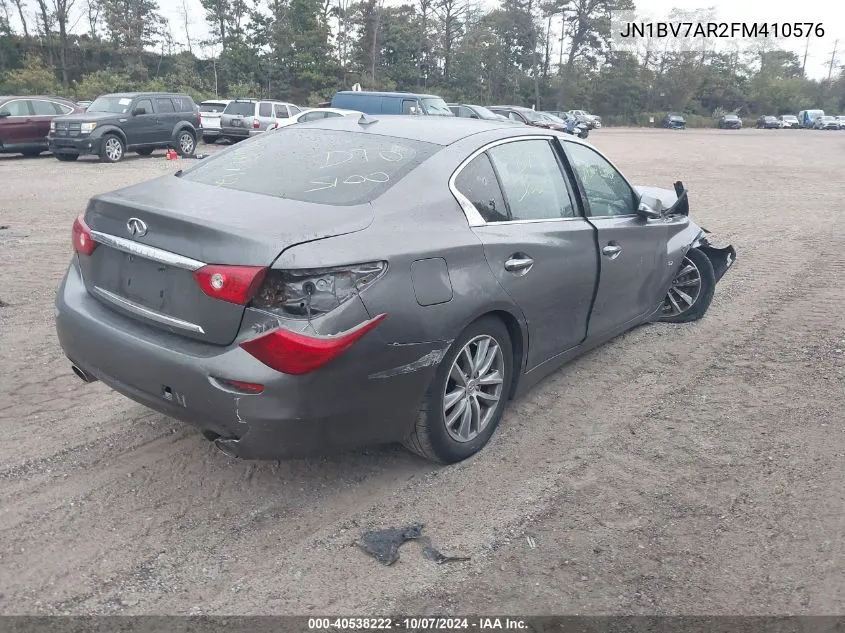 2015 Infiniti Q50 Premium VIN: JN1BV7AR2FM410576 Lot: 40538222