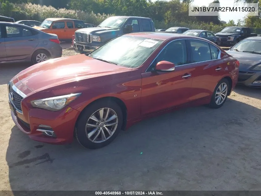 2015 Infiniti Q50 Premium VIN: JN1BV7AR2FM415020 Lot: 40548968