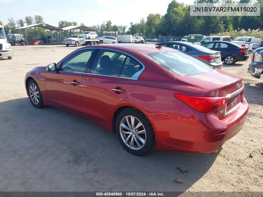 2015 Infiniti Q50 Premium VIN: JN1BV7AR2FM415020 Lot: 40548968