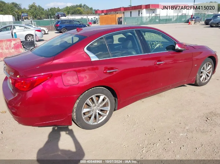 2015 Infiniti Q50 Premium VIN: JN1BV7AR2FM415020 Lot: 40548968