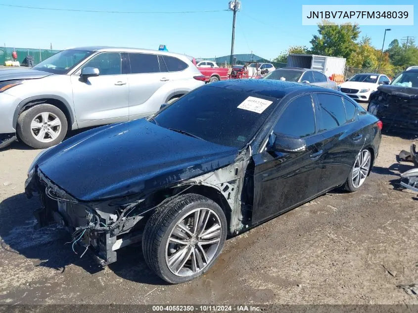 2015 Infiniti Q50 Premium/Sport VIN: JN1BV7AP7FM348039 Lot: 40552350