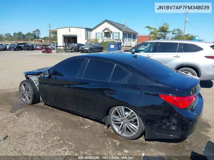 2015 Infiniti Q50 Premium/Sport VIN: JN1BV7AP7FM348039 Lot: 40552350