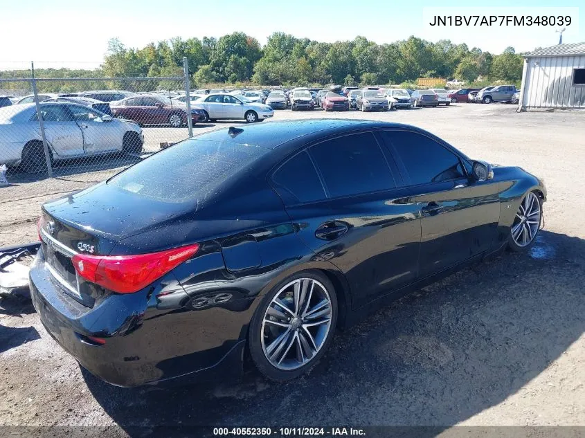 2015 Infiniti Q50 Premium/Sport VIN: JN1BV7AP7FM348039 Lot: 40552350