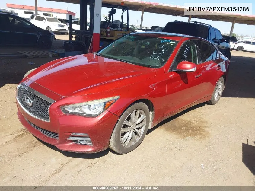 2015 Infiniti Q50 Premium VIN: JN1BV7APXFM354286 Lot: 40589262