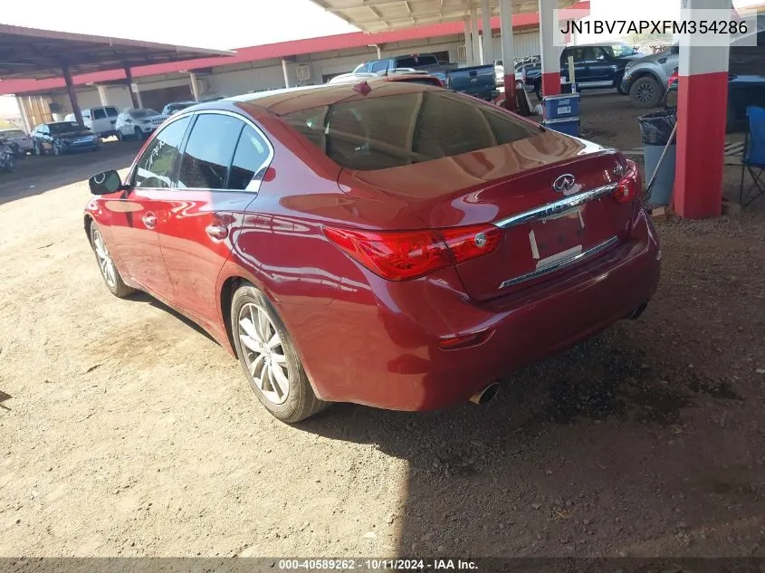 2015 Infiniti Q50 Premium VIN: JN1BV7APXFM354286 Lot: 40589262