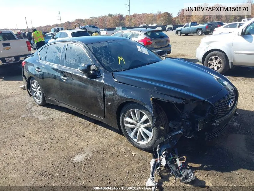 2015 Infiniti Q50 VIN: JN1BV7APXFM350870 Lot: 40694246