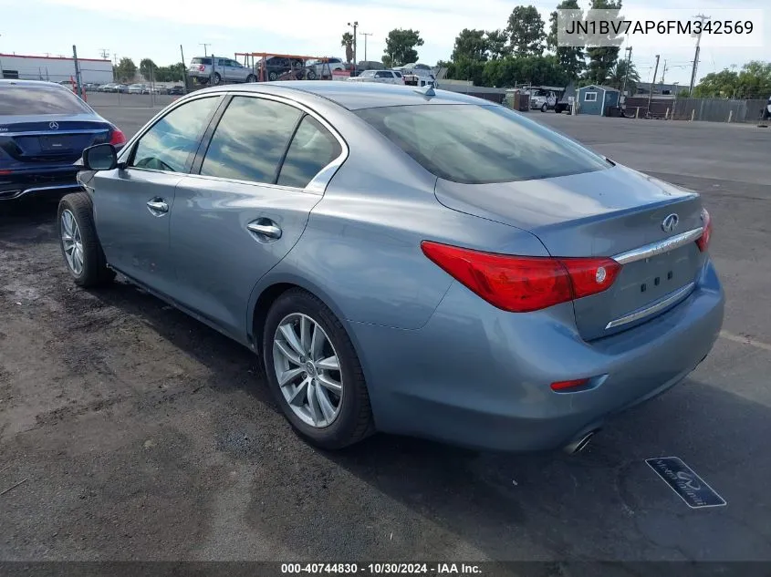 JN1BV7AP6FM342569 2015 Infiniti Q50 Premium