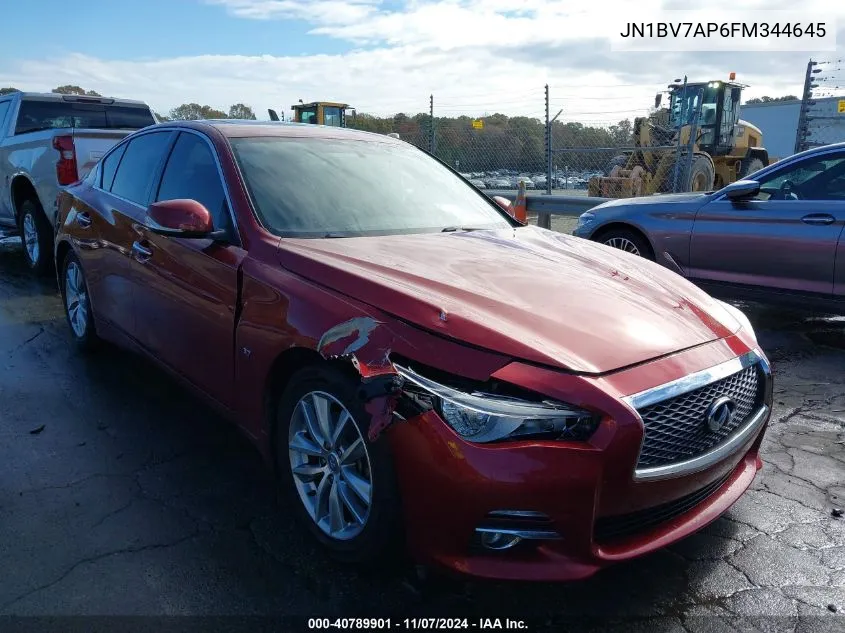 2015 Infiniti Q50 Premium VIN: JN1BV7AP6FM344645 Lot: 40789901