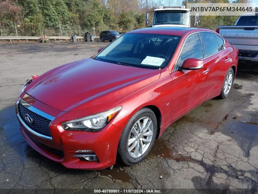 2015 Infiniti Q50 Premium VIN: JN1BV7AP6FM344645 Lot: 40789901