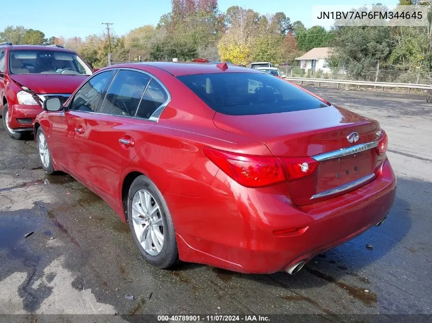 2015 Infiniti Q50 Premium VIN: JN1BV7AP6FM344645 Lot: 40789901