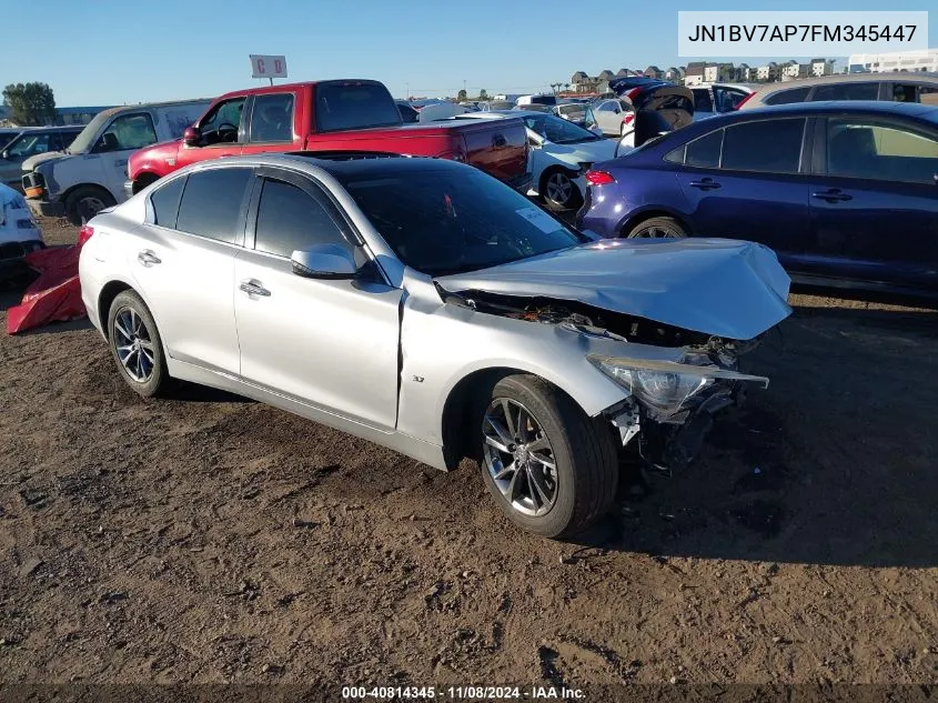 2015 Infiniti Q50 VIN: JN1BV7AP7FM345447 Lot: 40814345