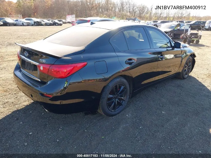 2015 Infiniti Q50 VIN: JN1BV7AR8FM400912 Lot: 40817183