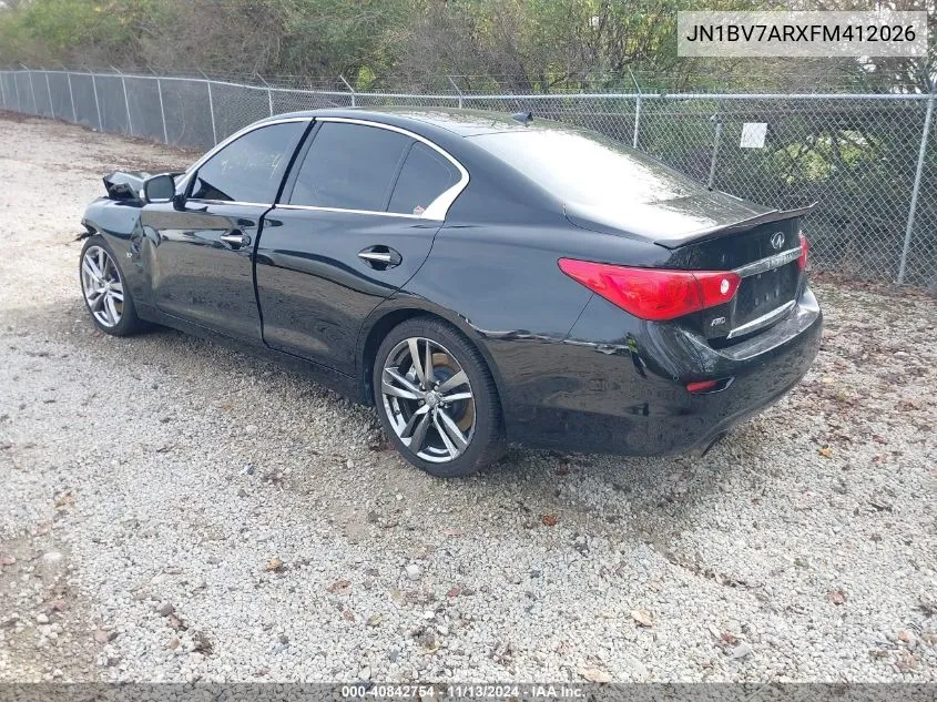 2015 Infiniti Q50 Sport VIN: JN1BV7ARXFM412026 Lot: 40842754