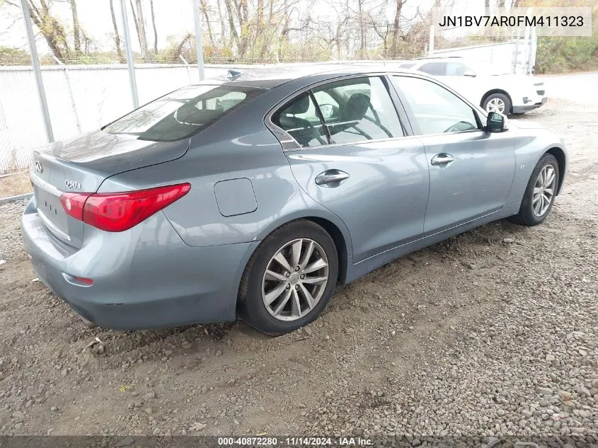 2015 Infiniti Q50 VIN: JN1BV7AR0FM411323 Lot: 40872280